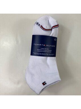 Tommy Hilfiger Womens Cushion No Show Socks 6 Pairs White One Size